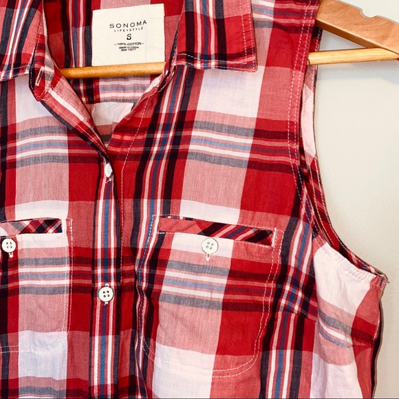 SONOMA Button-Up Plaid Vest - Picture 3 of 5